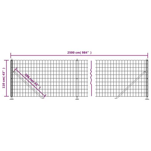 Trådhegn med flange 1,1x25 m grøn