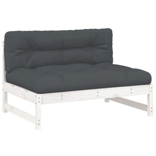 Midtermodul til sofa 120x80 cm massivt fyrretræ hvid