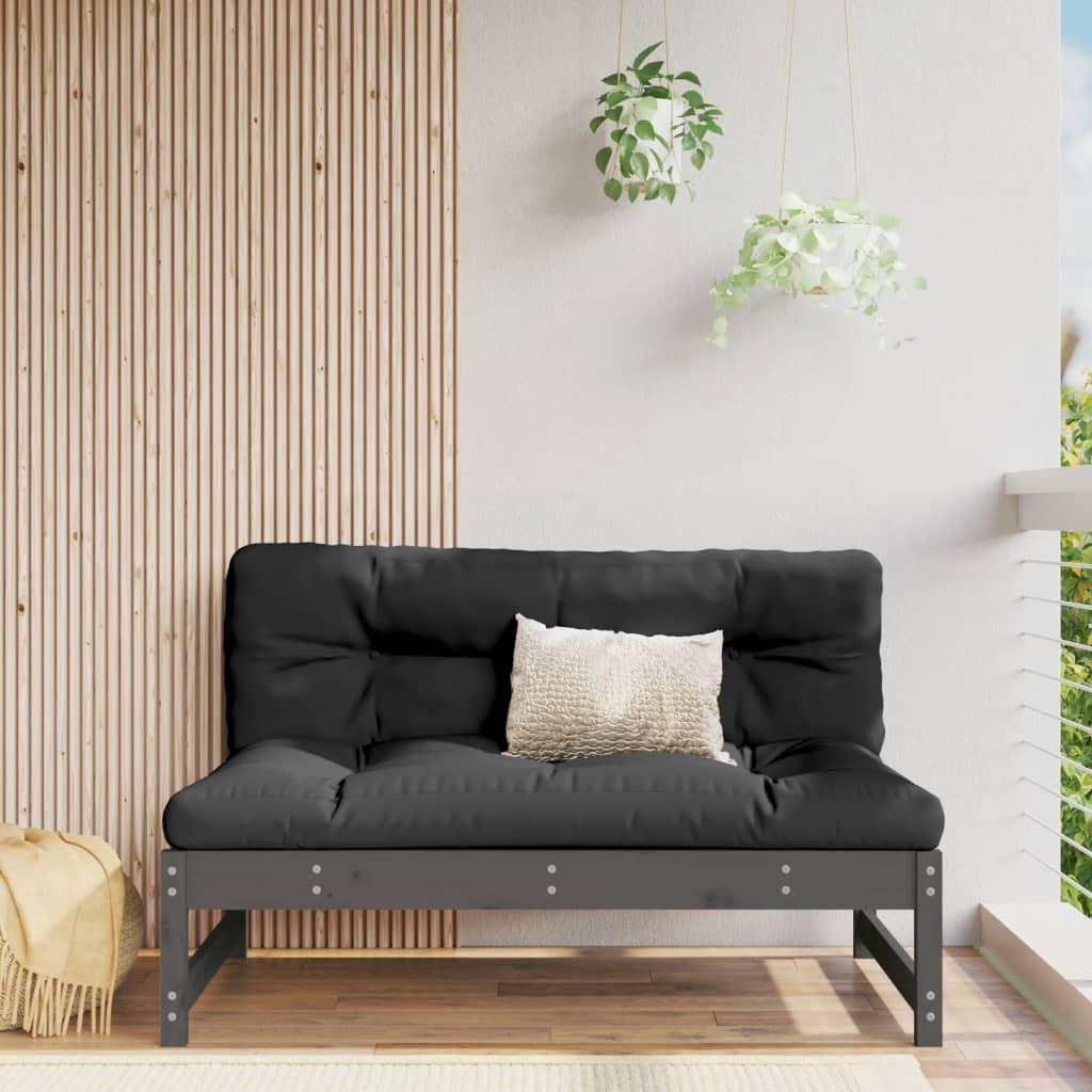 Midtermodul til sofa 120x80 cm massivt fyrretræ grå