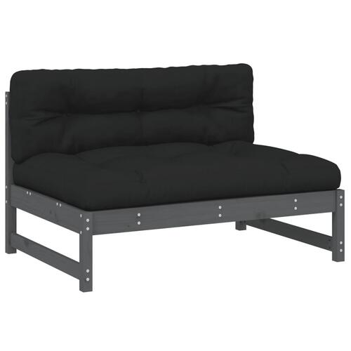 Midtermodul til sofa 120x80 cm massivt fyrretræ grå