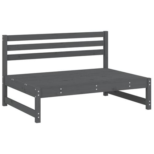 Midtermodul til sofa 120x80 cm massivt fyrretræ grå