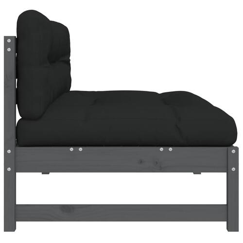 Midtermodul til sofa 120x80 cm massivt fyrretræ grå