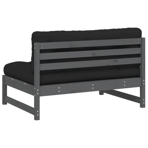 Midtermodul til sofa 120x80 cm massivt fyrretræ grå