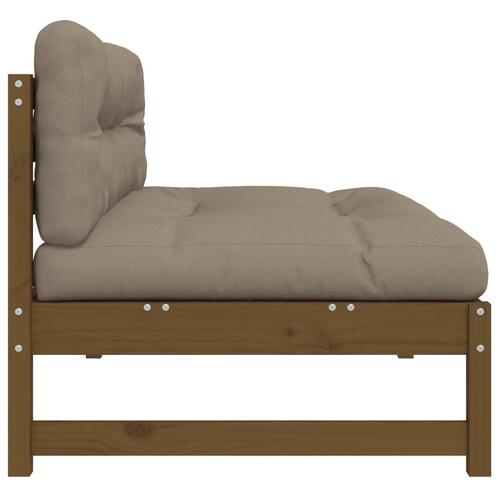 Midtermodul til sofa 120x80 cm massivt fyrretræ honningbrun