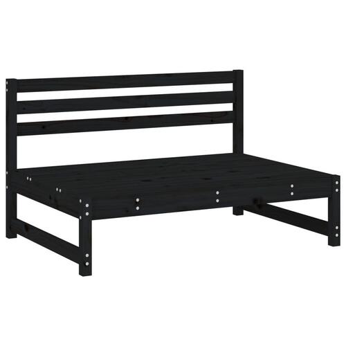 Midtermodul til sofa 120x80 cm massivt fyrretræ sort