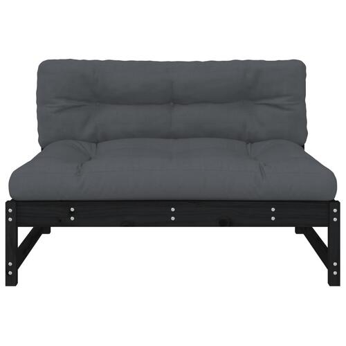 Midtermodul til sofa 120x80 cm massivt fyrretræ sort