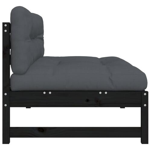 Midtermodul til sofa 120x80 cm massivt fyrretræ sort