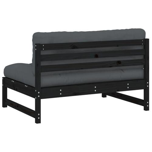 Midtermodul til sofa 120x80 cm massivt fyrretræ sort