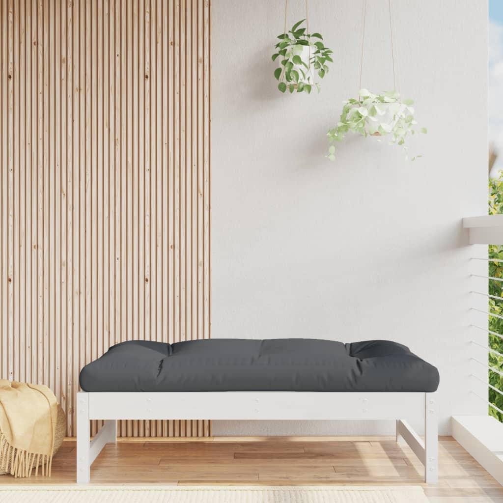 Udendørs fodskammel 120x80 cm massivt fyrretræ hvid