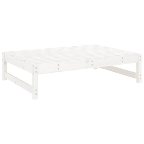 Udendørs fodskammel 120x80 cm massivt fyrretræ hvid