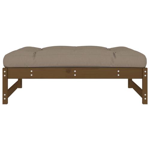 Udendørs fodskammel 120x80 cm massivt fyrretræ honningbrun