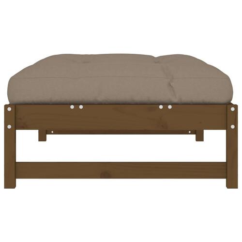 Udendørs fodskammel 120x80 cm massivt fyrretræ honningbrun