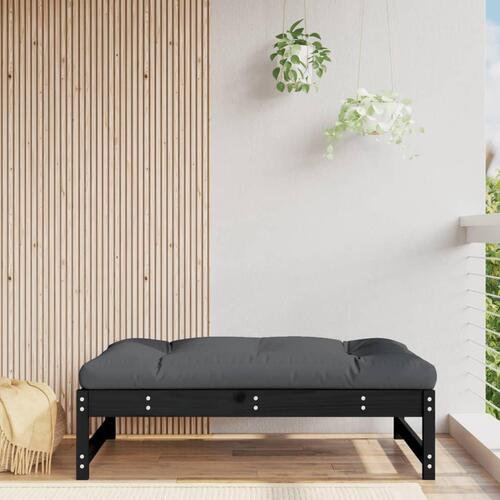 Udendørs fodskammel 120x80 cm massivt fyrretræ sort