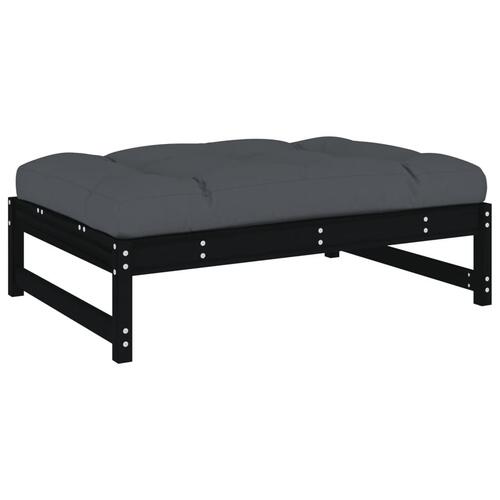Udendørs fodskammel 120x80 cm massivt fyrretræ sort