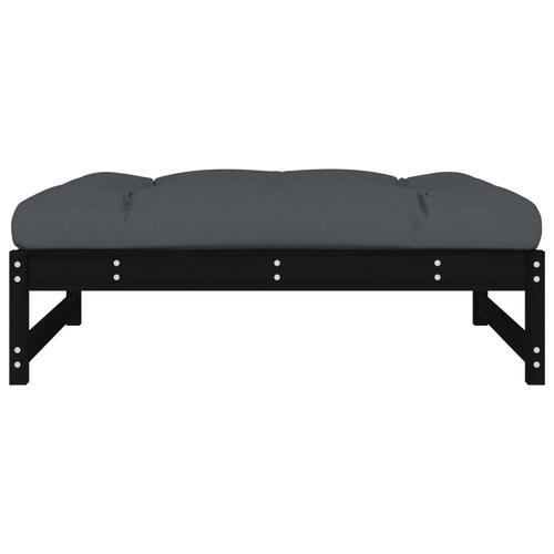 Udendørs fodskammel 120x80 cm massivt fyrretræ sort