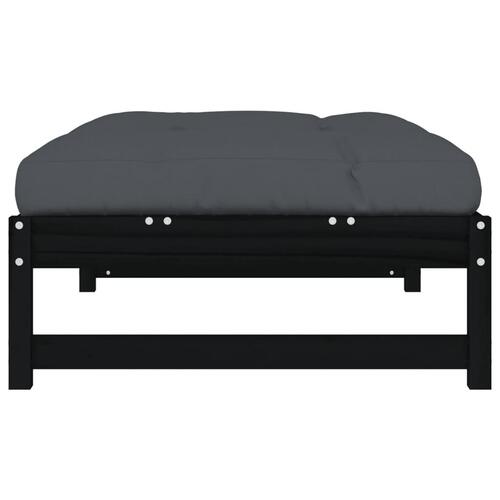 Udendørs fodskammel 120x80 cm massivt fyrretræ sort