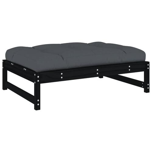 Udendørs fodskammel 120x80 cm massivt fyrretræ sort