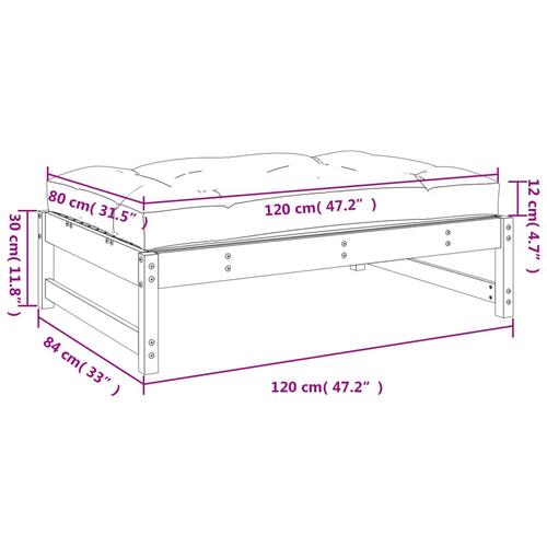 Udendørs fodskammel 120x80 cm massivt douglasgran