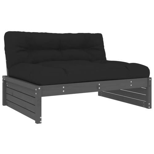 Midtermodul til sofa 120x80 cm massivt fyrretræ grå