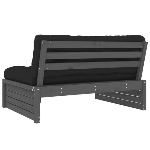 Midtermodul til sofa 120x80 cm massivt fyrretræ grå