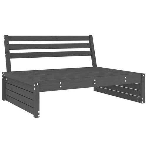 Midtermodul til sofa 120x80 cm massivt fyrretræ grå