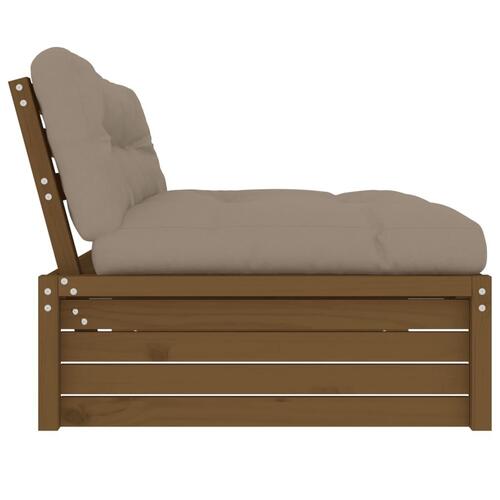 Midtermodul til sofa 120x80 cm massivt fyrretræ honningbrun