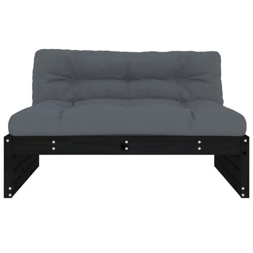 Midtermodul til sofa 120x80 cm massivt fyrretræ sort