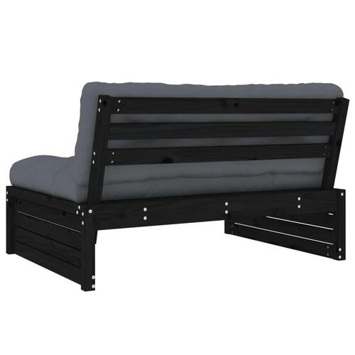 Midtermodul til sofa 120x80 cm massivt fyrretræ sort