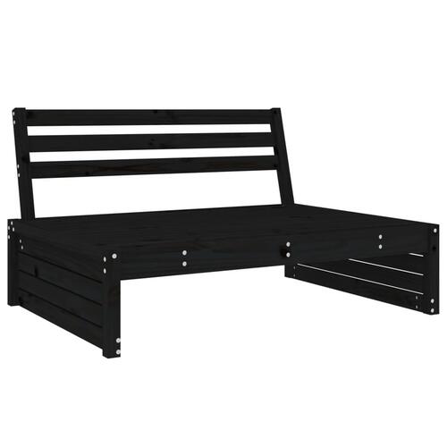Midtermodul til sofa 120x80 cm massivt fyrretræ sort