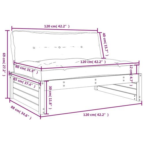 Midtermodul til sofa 120x80 cm massivt douglasgran
