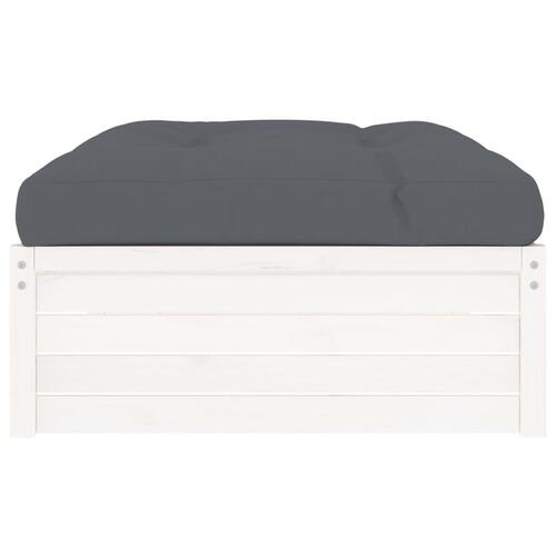 Udendørs fodskammel 120x80 cm massivt fyrretræ hvid