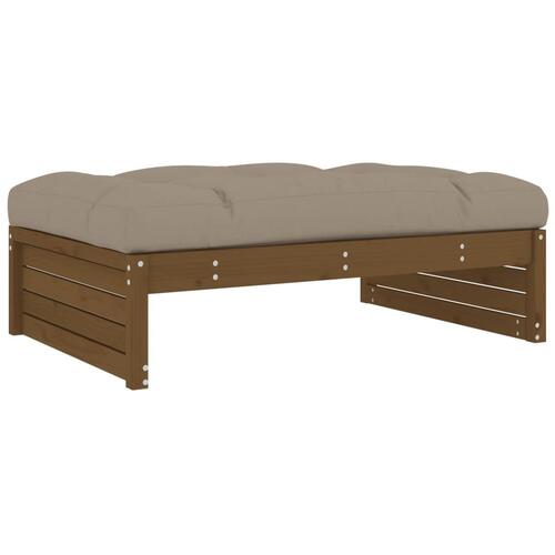 Udendørs fodskammel 120x80 cm massivt fyrretræ honningbrun