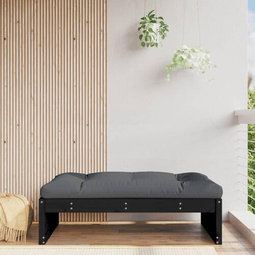 Udendørs fodskammel 120x80 cm massivt fyrretræ sort