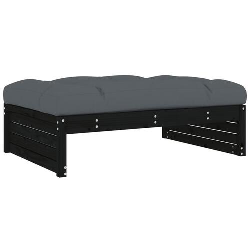 Udendørs fodskammel 120x80 cm massivt fyrretræ sort