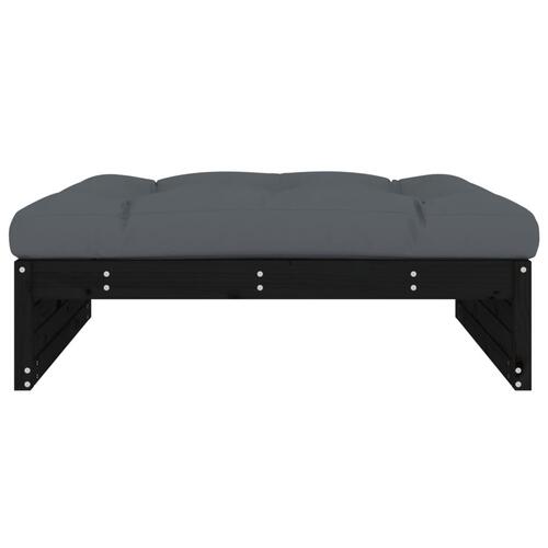 Udendørs fodskammel 120x80 cm massivt fyrretræ sort