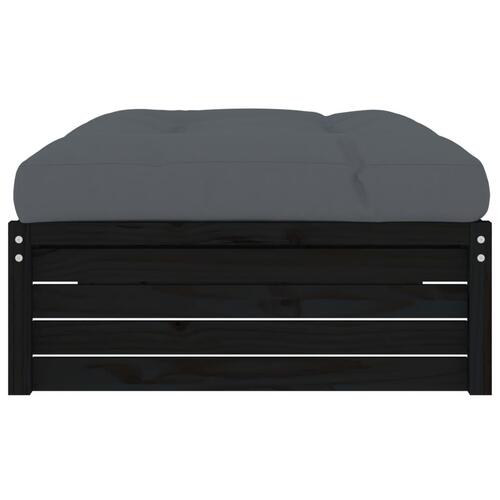 Udendørs fodskammel 120x80 cm massivt fyrretræ sort