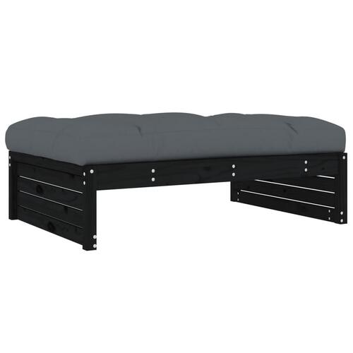 Udendørs fodskammel 120x80 cm massivt fyrretræ sort