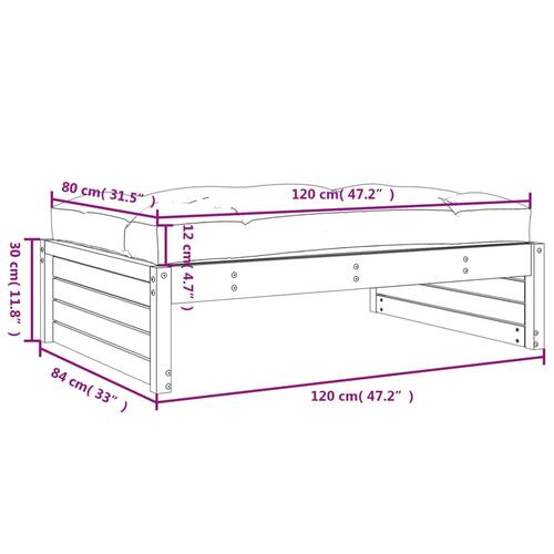 Udendørs fodskammel 120x80 cm imprægneret fyrretræ