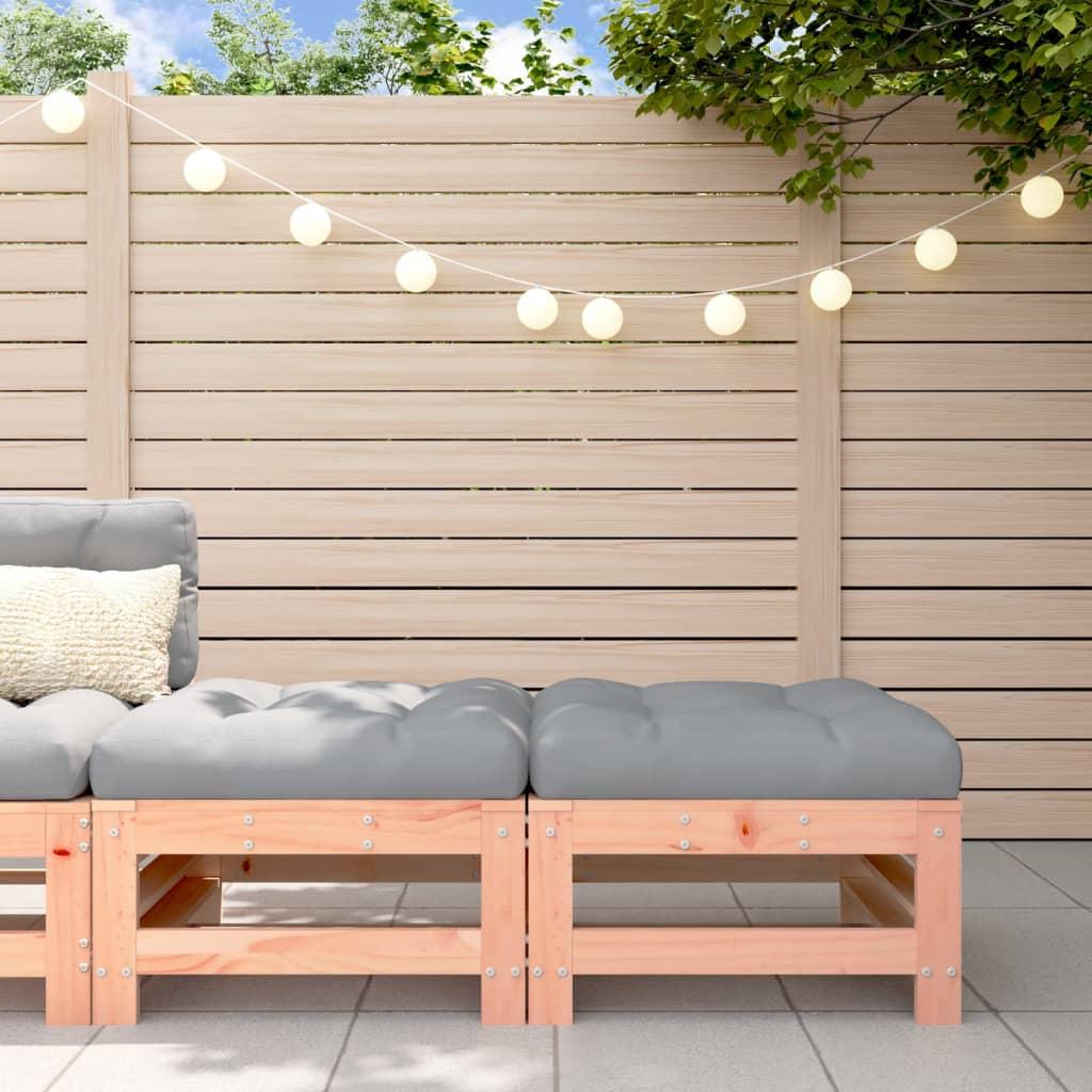 Fodskammel til haven 2 stk. med hynder massivt fyrretræ billede