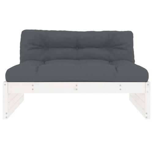 Midtermodul til sofa 120x80 cm massivt fyrretræ hvid