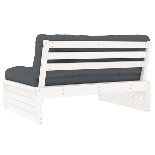 Midtermodul til sofa 120x80 cm massivt fyrretræ hvid