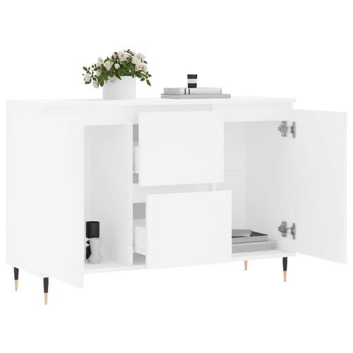 Skænk 104x35x70 cm konstrueret træ hvid