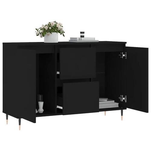 Skænk 104x35x70 cm konstrueret træ sort
