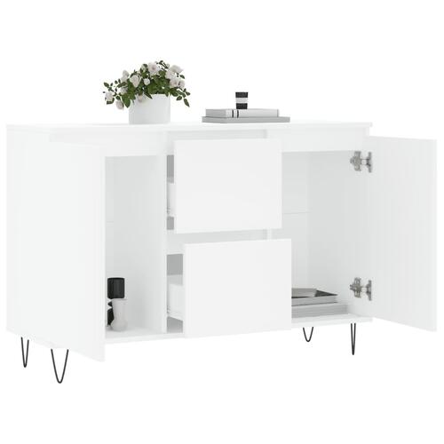 Skænk 104x35x70 cm konstrueret træ hvid