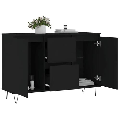 Skænk 104x35x70 cm konstrueret træ sort