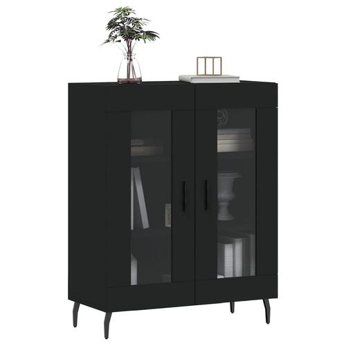 Skænk 69,5x34x90 cm konstrueret træ sort