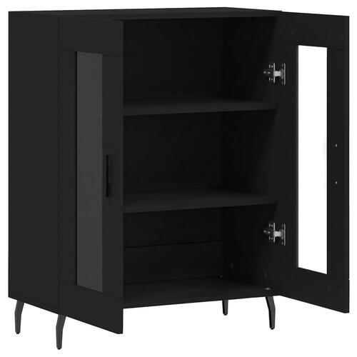 Skænk 69,5x34x90 cm konstrueret træ sort