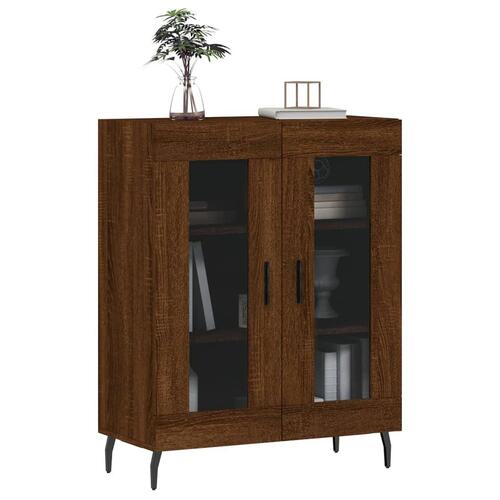 Skænk 69,5x34x90 cm konstrueret træ brun egetræsfarve