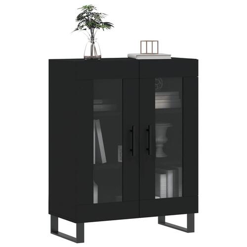 Skænk 69,5x34x90 cm konstrueret træ sort