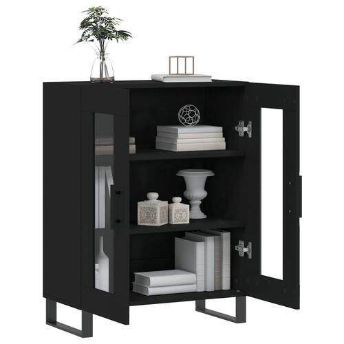 Skænk 69,5x34x90 cm konstrueret træ sort
